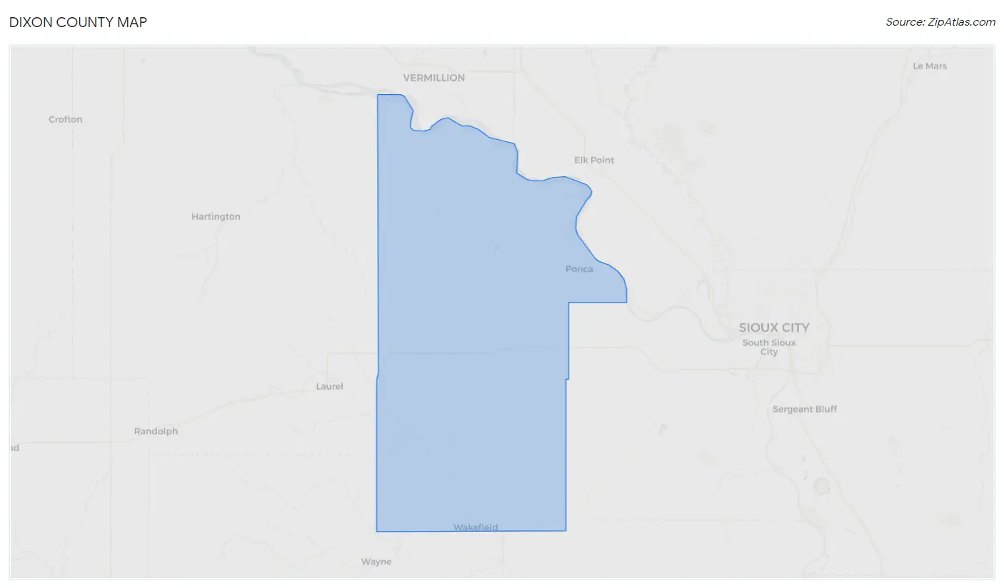 Dixon County Map