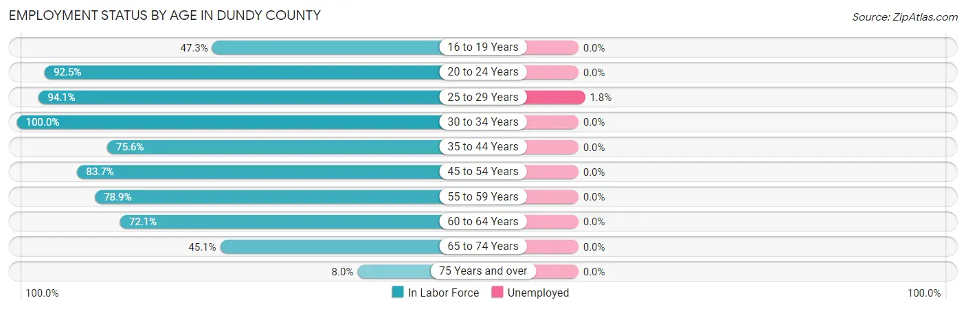 Employment Status by Age in Dundy County