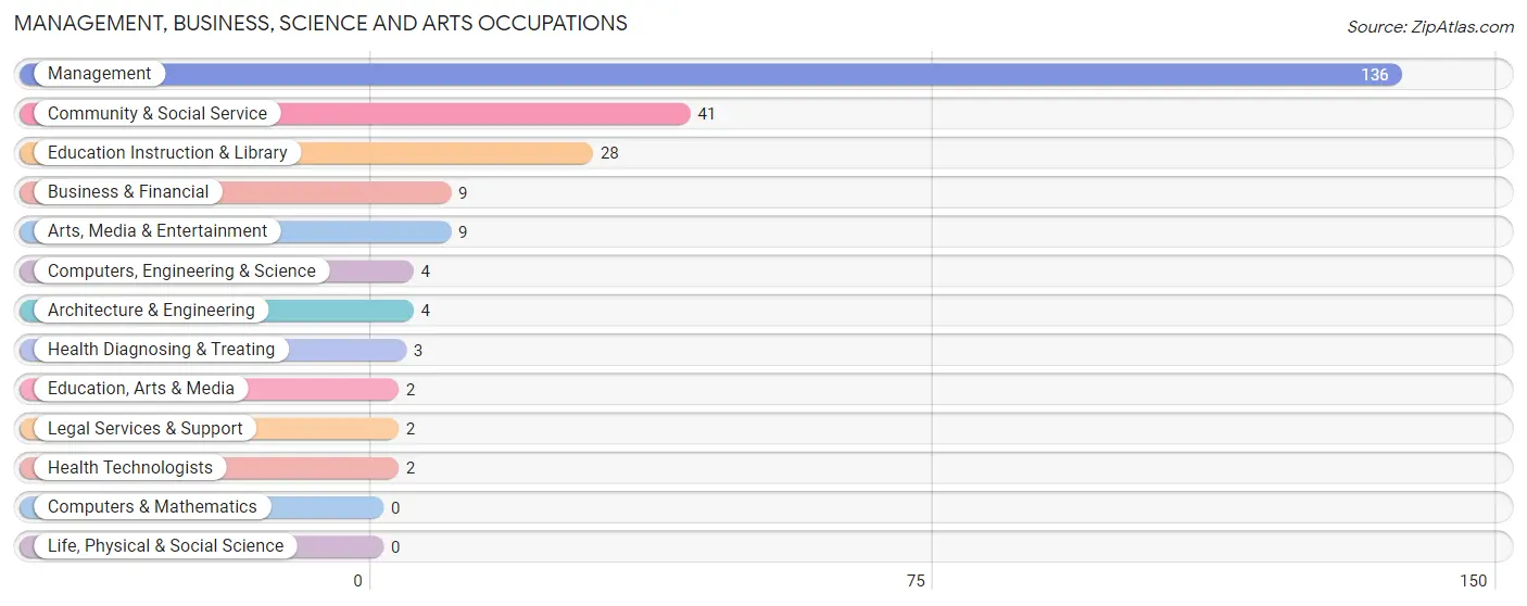 Management, Business, Science and Arts Occupations in Hayes County