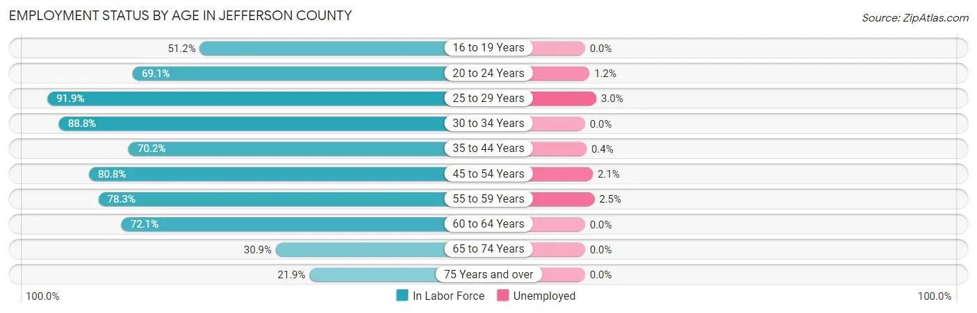 Employment Status by Age in Jefferson County