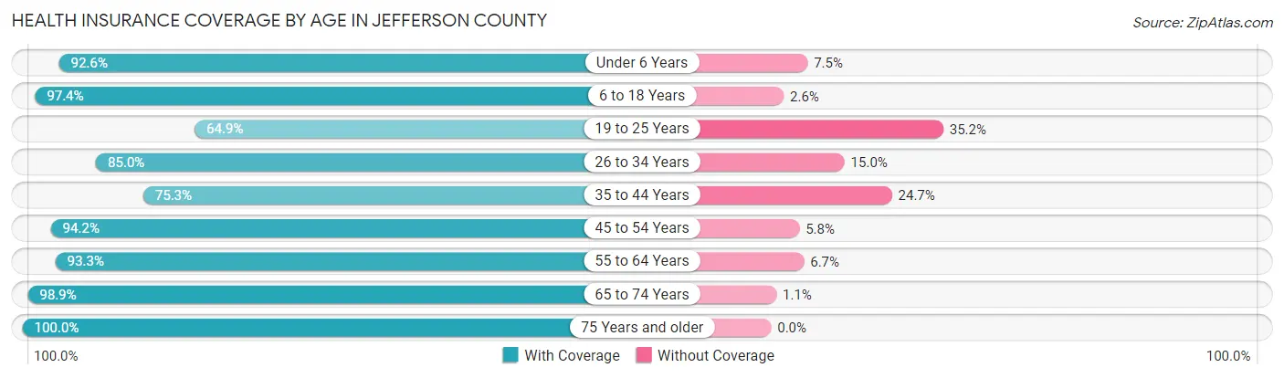 Health Insurance Coverage by Age in Jefferson County