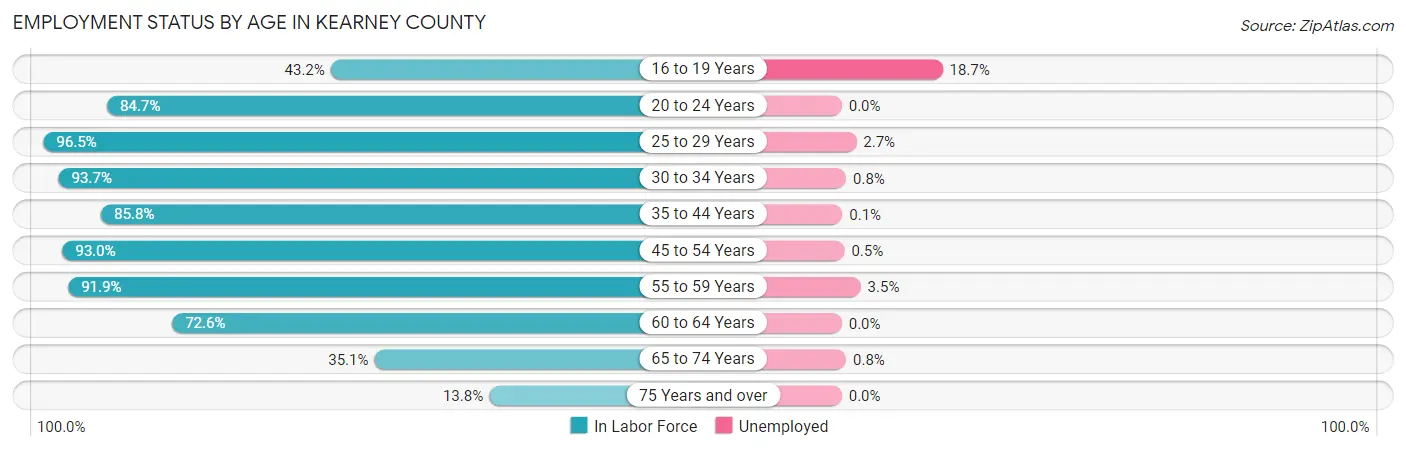Employment Status by Age in Kearney County