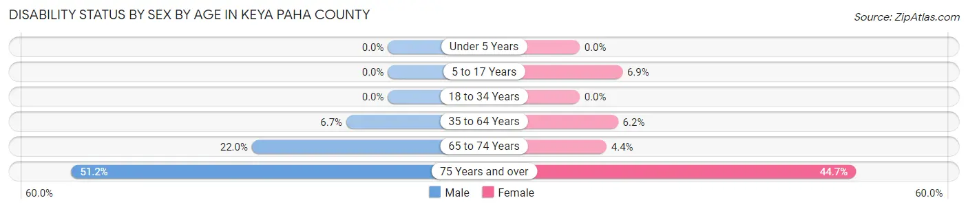 Disability Status by Sex by Age in Keya Paha County