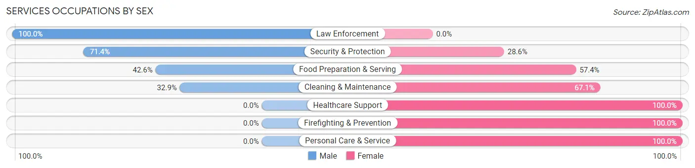 Services Occupations by Sex in Kimball County