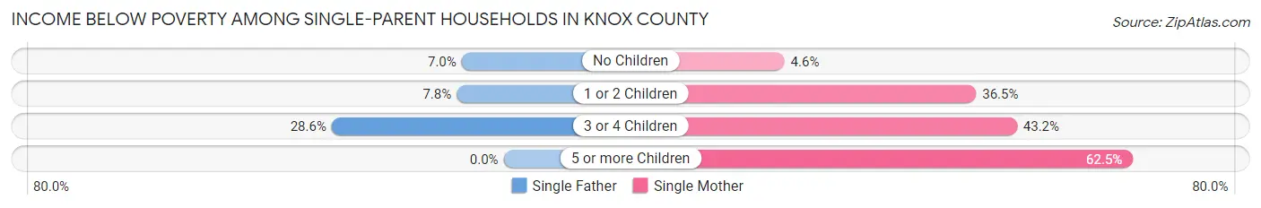 Income Below Poverty Among Single-Parent Households in Knox County