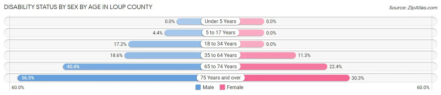 Disability Status by Sex by Age in Loup County