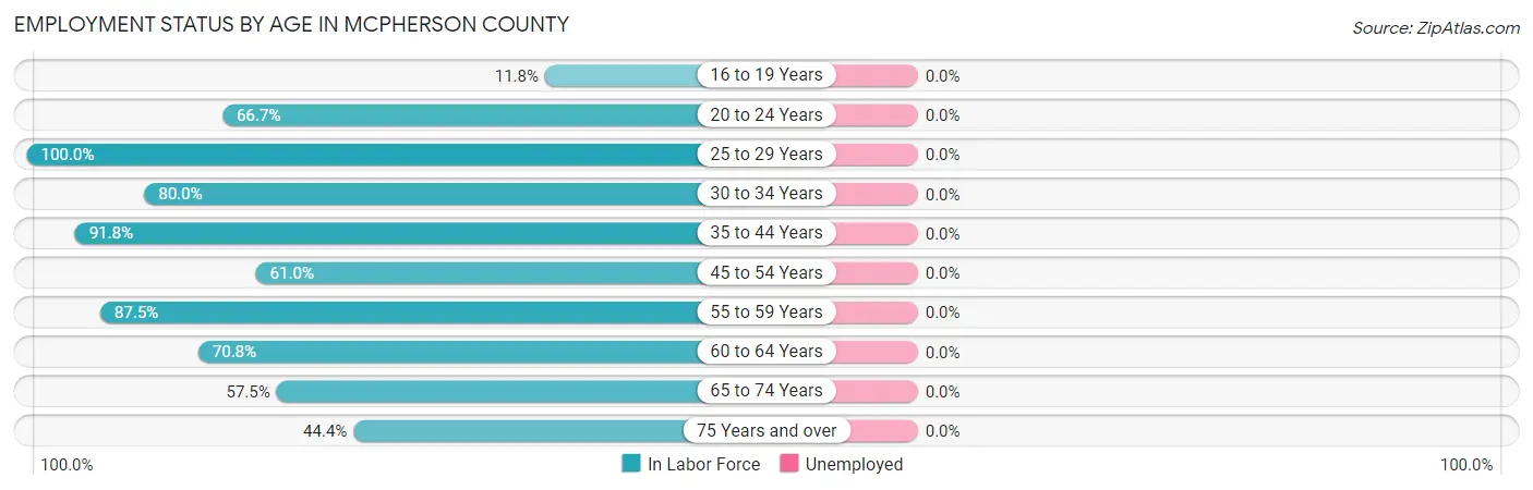 Employment Status by Age in McPherson County