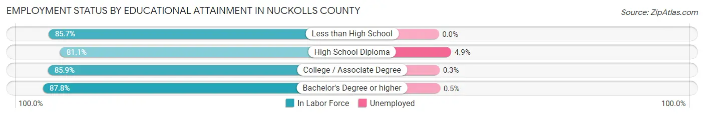Employment Status by Educational Attainment in Nuckolls County