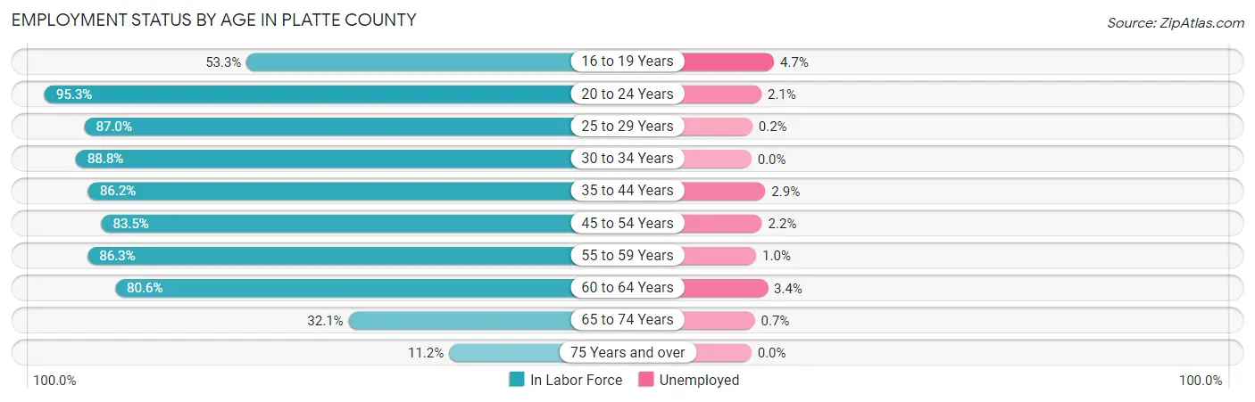 Employment Status by Age in Platte County