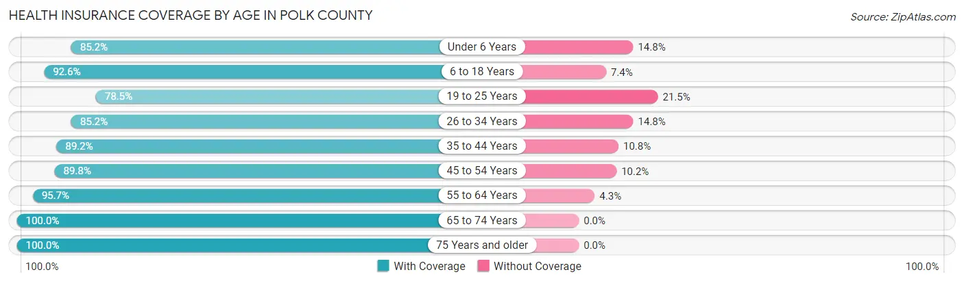 Health Insurance Coverage by Age in Polk County