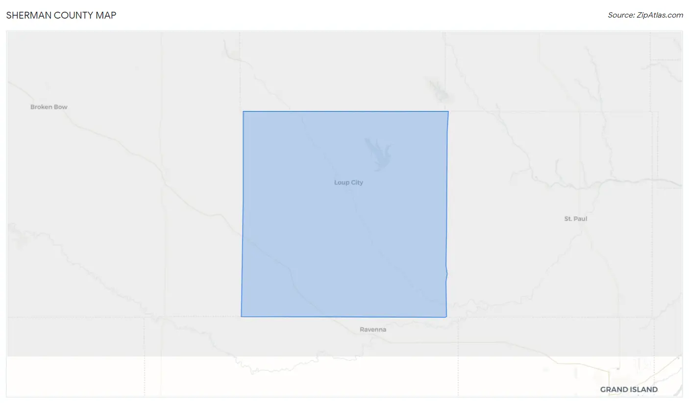 Sherman County Map