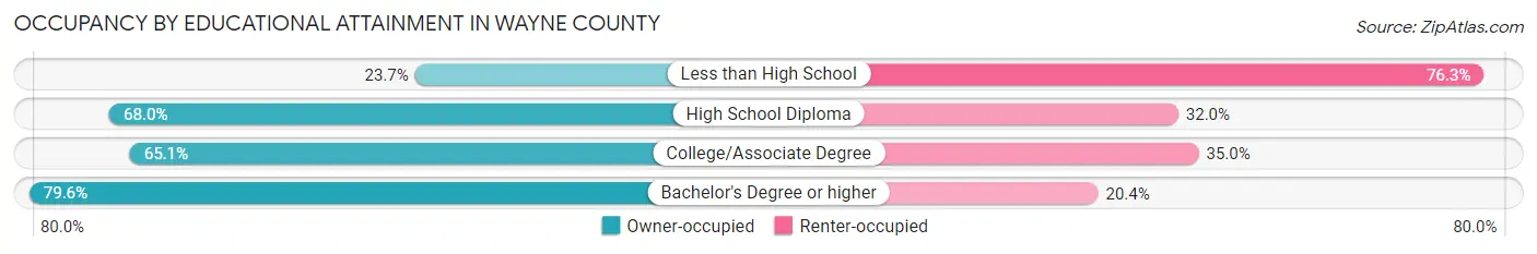 Occupancy by Educational Attainment in Wayne County