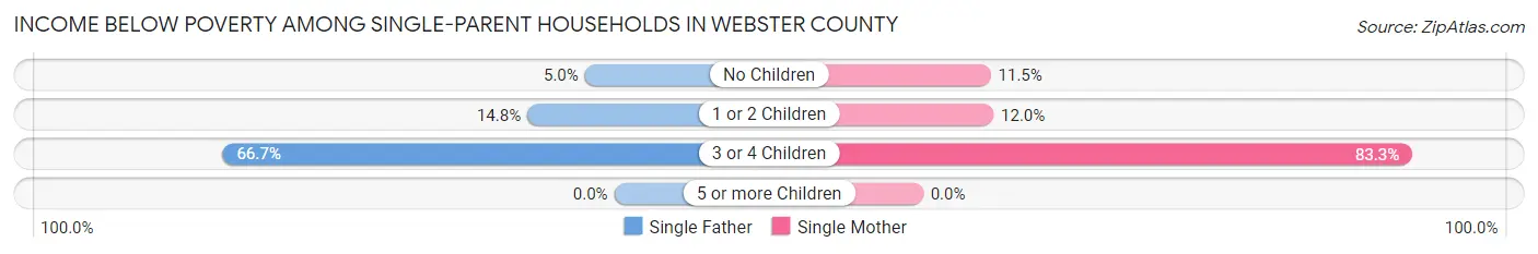Income Below Poverty Among Single-Parent Households in Webster County