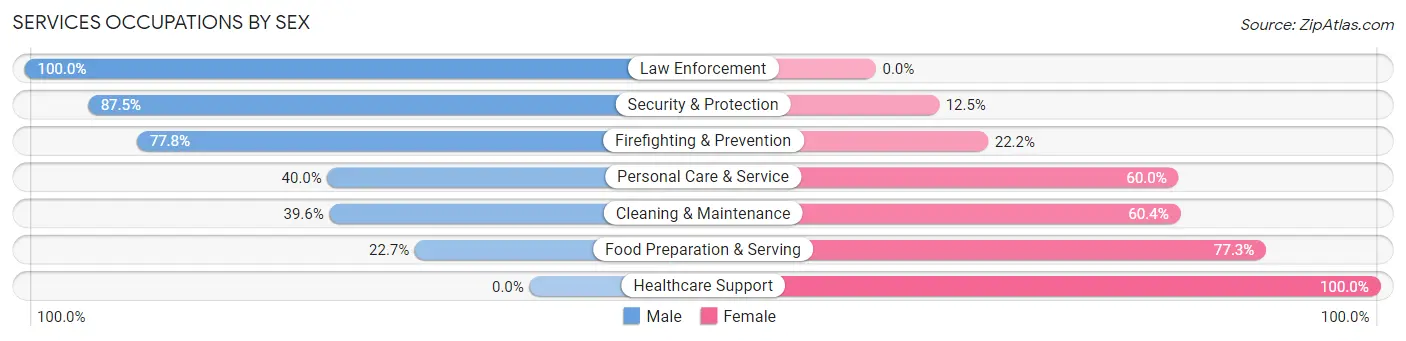Services Occupations by Sex in Webster County