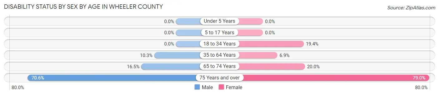 Disability Status by Sex by Age in Wheeler County