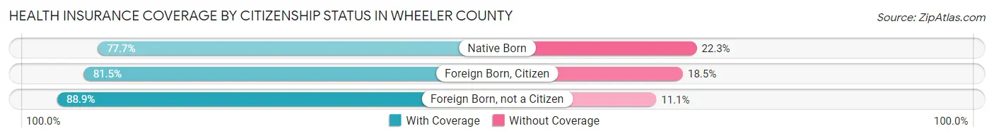 Health Insurance Coverage by Citizenship Status in Wheeler County