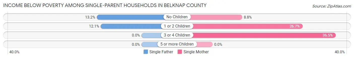 Income Below Poverty Among Single-Parent Households in Belknap County