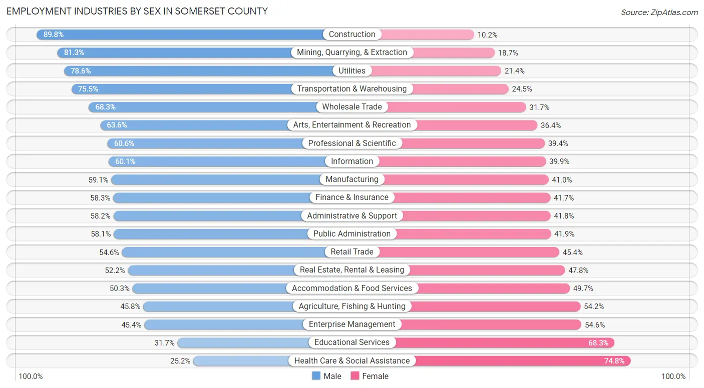 Employment Industries by Sex in Somerset County