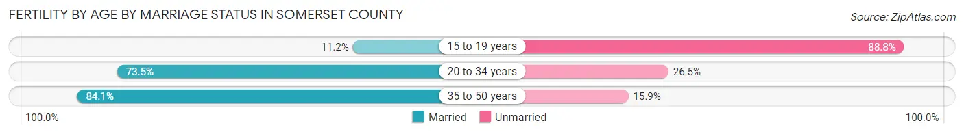 Female Fertility by Age by Marriage Status in Somerset County