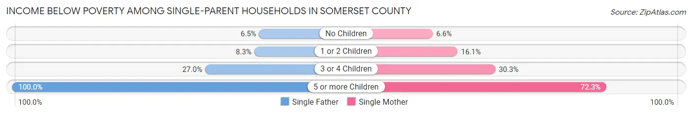 Income Below Poverty Among Single-Parent Households in Somerset County