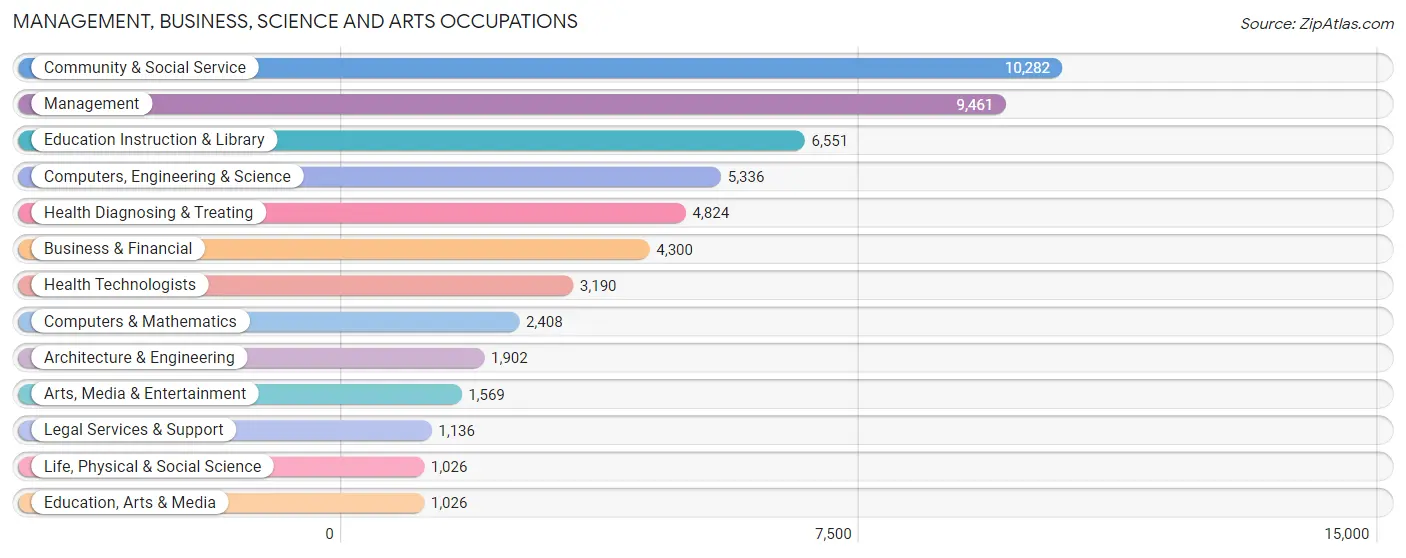 Management, Business, Science and Arts Occupations in Sussex County