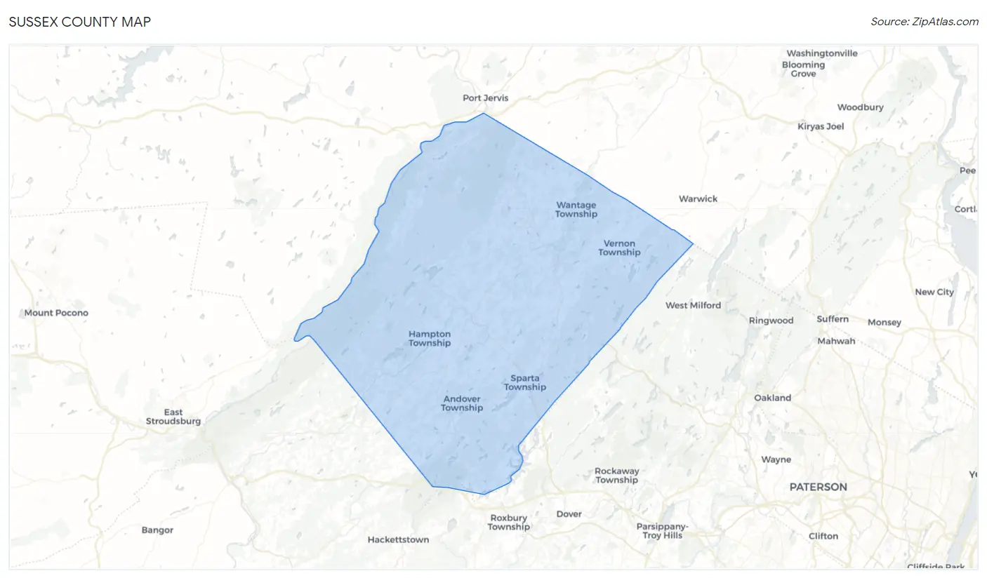 Sussex County Map