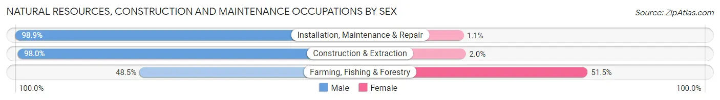 Natural Resources, Construction and Maintenance Occupations by Sex in Sussex County