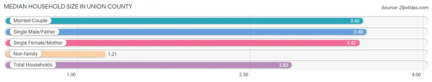 Median Household Size in Union County