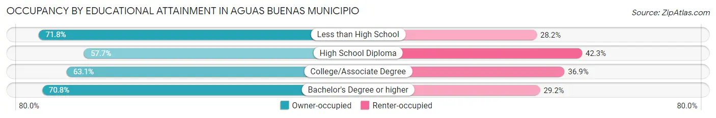 Occupancy by Educational Attainment in Aguas Buenas Municipio