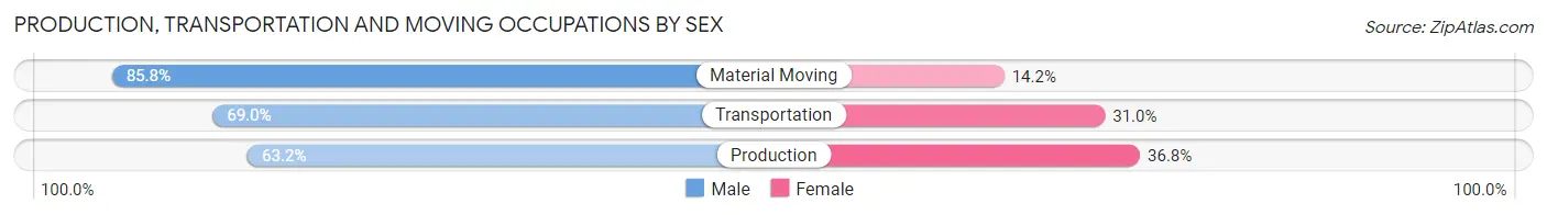 Production, Transportation and Moving Occupations by Sex in Aibonito Municipio