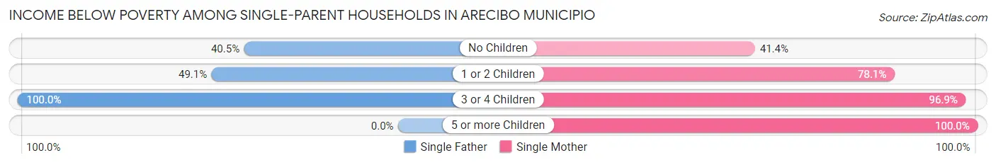 Income Below Poverty Among Single-Parent Households in Arecibo Municipio