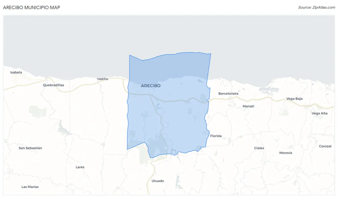 Arecibo Municipio Map