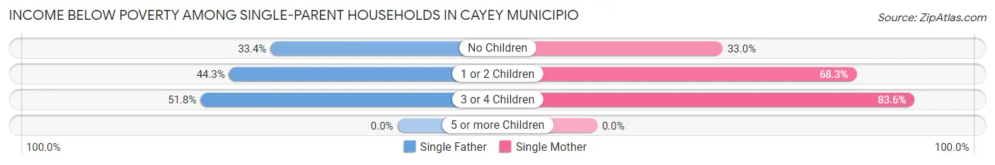 Income Below Poverty Among Single-Parent Households in Cayey Municipio