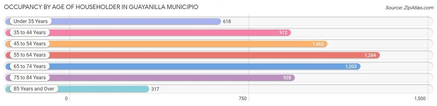 Occupancy by Age of Householder in Guayanilla Municipio