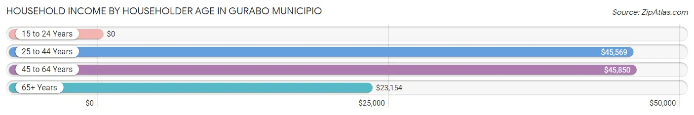 Household Income by Householder Age in Gurabo Municipio