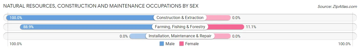 Natural Resources, Construction and Maintenance Occupations by Sex in Las Marias Municipio