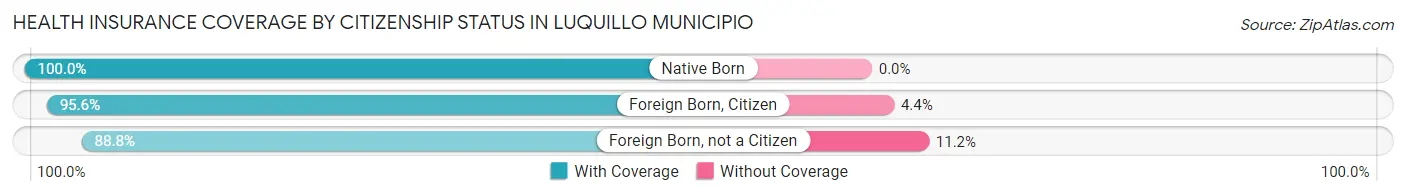 Health Insurance Coverage by Citizenship Status in Luquillo Municipio