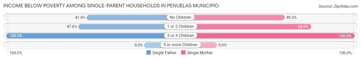 Income Below Poverty Among Single-Parent Households in Penuelas Municipio