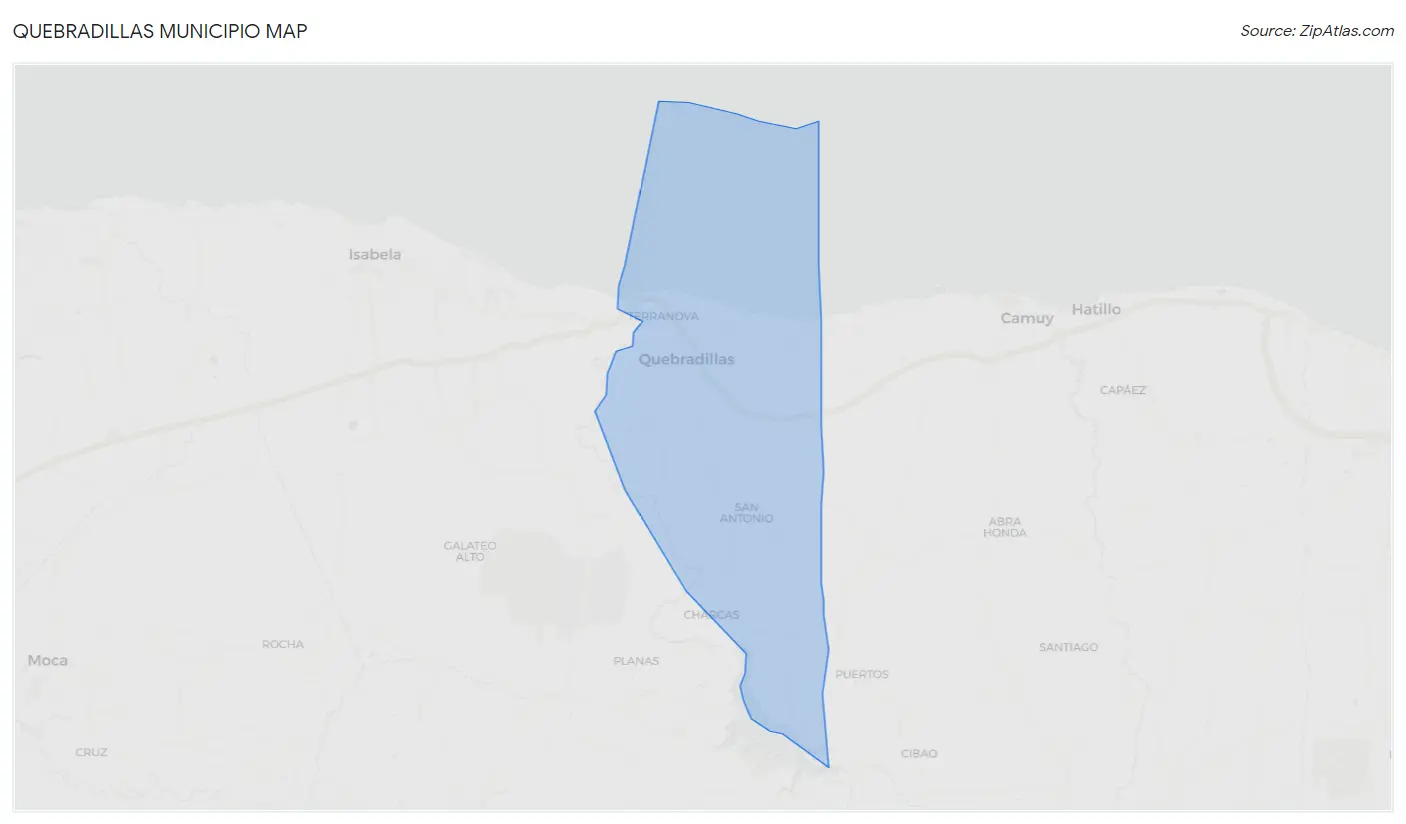 Quebradillas Municipio Map