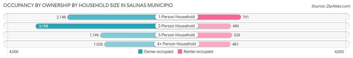 Occupancy by Ownership by Household Size in Salinas Municipio