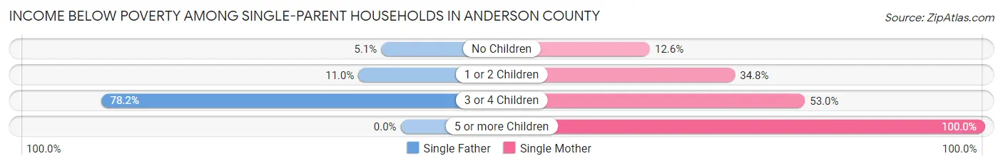 Income Below Poverty Among Single-Parent Households in Anderson County