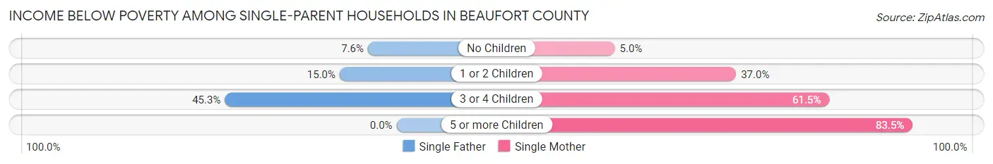 Income Below Poverty Among Single-Parent Households in Beaufort County