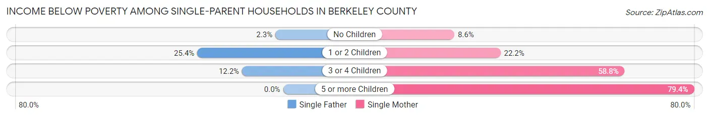 Income Below Poverty Among Single-Parent Households in Berkeley County
