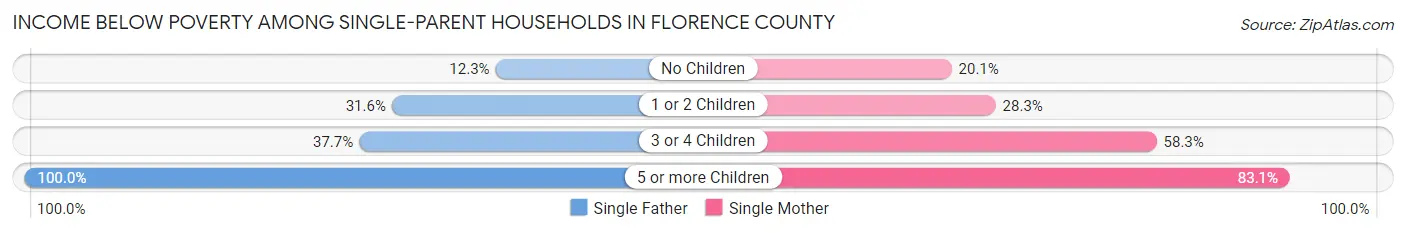 Income Below Poverty Among Single-Parent Households in Florence County