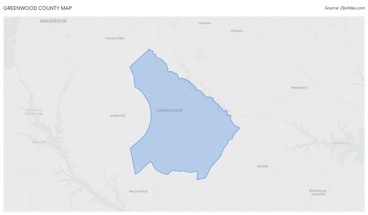 Greenwood County Map