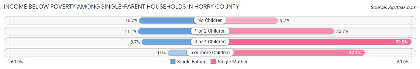 Income Below Poverty Among Single-Parent Households in Horry County