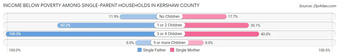 Income Below Poverty Among Single-Parent Households in Kershaw County
