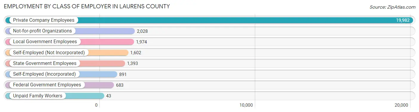 Employment by Class of Employer in Laurens County