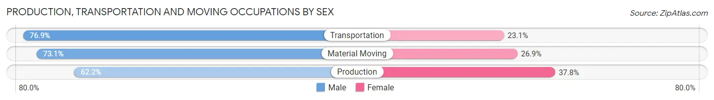 Production, Transportation and Moving Occupations by Sex in Newberry County