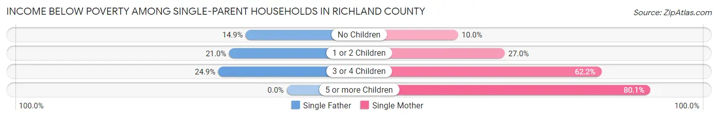 Income Below Poverty Among Single-Parent Households in Richland County